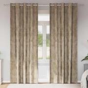 vidaXL Gardiner med gardiner 2 pcs champagne 225 x 140 cm Sammet