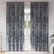 vidaXL Gardiner med gardiner 2 pcs Silvergrå 225 x 140 cm Sammet
