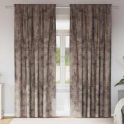 vidaXL Gardiner med gardiner 2 pcs Cappuccino 225 x 140 cm Sammet