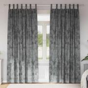 vidaXL Gardiner med gardiner 2 pcs Grå 225 x 140 cm Sammet