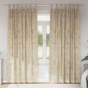 vidaXL Gardiner med gardiner 2 pcs Kräm 225 x 140 cm Sammet