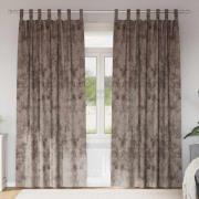 vidaXL Gardiner med gardiner 2 pcs Cappuccino 225 x 140 cm Sammet