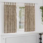 vidaXL Sammetsgardiner 2 pcs champagne 175 x 140 cm Sammet