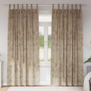 vidaXL Gardiner med gardiner 2 pcs champagne 225 x 140 cm Sammet