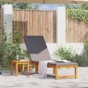 vidaXL Solstol Reclining Brun 53 x 202 x 89cm Massivt akaciaträ