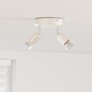 vidaXL Takspotlight Borstad nickel 12 x 8 cm Stål