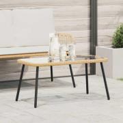 vidaXL Kaffeebord Brun och svart 90 x 45 x 43 cm Poly Rattan och glas