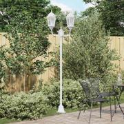 vidaXL Trädgårdslampa Stöd Vit Aluminium, Glas