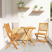 vidaXL Trädgårds Bistro Set 3 pcs Brun massivt akacia