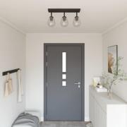 vidaXL Takspotlight Svart 54 x 13 x 26 cm Glas och Metall