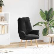 vidaXL Avkopplande stol Svart 69 x 74 x 93 cm tyg