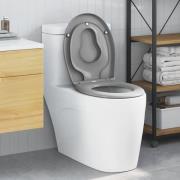 vidaXL Snabbt Släpp Toalettstolssits Grå 44.5 x 37.3 x 4.3 cm