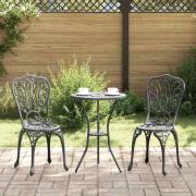 vidaXL Trädgårds Bistro Set 3 pcs Svart Aluminium