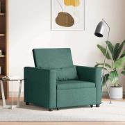 vidaXL Enkel Soffbed Reclining med hjul Mörkgrön 90 x 165 x 87 cm tyg
