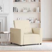vidaXL Enkel Soffbed Kräm 90 x 165 x 87 cm tyg