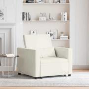 vidaXL Enkel Soffbed Reclining med hjul Kräm 90 x 165 x 87 cm Sammet
