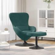 vidaXL Äggstol med Fotpall Mörkgrön 63 x 73 x 90 cm Sammet