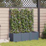 vidaXL Trädgårdsplanterare med trellis 3 pcs Ljusgrå 120 x 40 x 143 cm