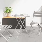 vidaXL Trädgårdsbord Beige 55 x 55 x 73 cm Pulverlackerad stål