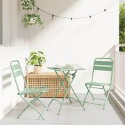 vidaXL Bistroset 3 pcs Ljus mynta Stål