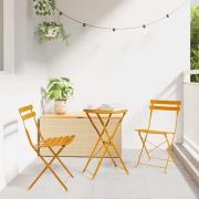 vidaXL Fällstol för trädgård 2 pcs Senapsgul 42 x 46 x 82 cm Stål