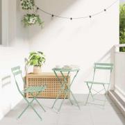 vidaXL Fällbart bistroset 3 pcs Ljus mynta Stål