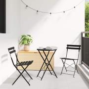 vidaXL Fällbart bistroset 3 pcs Antracit Stål