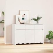vidaXL Sideboard Drammen Vit 114 x 43 x 75,5 cm Massivt tallträ
