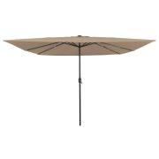 vidaXL Trädgårdsparasol Taupe och svart 295 x 295 x 245 cm