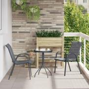 vidaXL Trädgårds Bistro Set 3 pcs Grå Stål