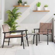 vidaXL Trädgård Stol 2 pcs Svart 79 x 56 x 73.5cm konstrotting