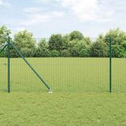 vidaXL Staketstolpar 7 pcs Grön Ø32mm 140 cm Galvaniserat stål