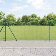 vidaXL Staketstolpar 7 pcs Grön Ø32mm 110 cm Galvaniserat stål