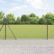 vidaXL Staketstolpar 7 pcs Grå Ø32mm 90 cm Galvaniserat stål