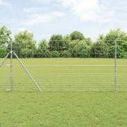 vidaXL Stängsel för åker / äng Grå 1.2 x 10 m Stål