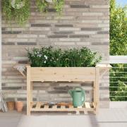 vidaXL Trädgårdsplanterare Beige 155 x 59 x 76.5 cm Massivt granträd