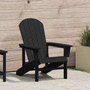 vidaXL Adirondackstol Svart 74 x 82 x 92cm Plast