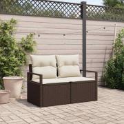 vidaXL Trädgårdsoffa Brun 120 x 62 x 69 cm konstrotting