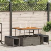vidaXL Trädgårdsmöbelset 3 pcs Grå Poly rattan