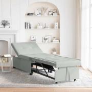 vidaXL Bäddsoffa Ljusgrå 67 x 194 x 38 cm Sammet