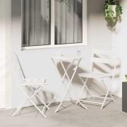 vidaXL Bistroset 3 pcs Vit Stål
