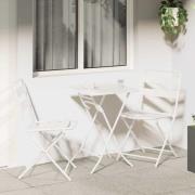 vidaXL Trädgårds Bistro Set 3 pcs Vit Stål