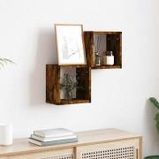 vidaXL Vägg hyllor 2 pcs Brun 26 x 15 x 26 cm Konstruerat trä