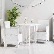 vidaXL Trädgård Stol 2 pcs Vit 53 x 49 x 85 cm PP
