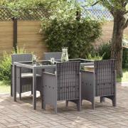 vidaXL Trädgård Stol 4 pcs Ljusgrå 53 x 49 x 85 cm PP