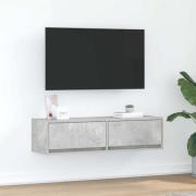vidaXL TV-skåp med låda Betonggrå 100 x 31 x 25,5 cm Konstruerat trä