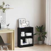 vidaXL Bokskåp svart 60x24x76 cm konstruerat trä