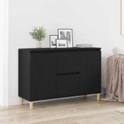 vidaXL Sideboard med låda Svart 102 x 35 x 60 cm Konstruerat trä
