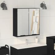 vidaXL Badrumsspegelkåp Svart ek 64 x 20 x 67 cm Konstruerat trä