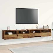 vidaXL TVVäggskåp 2 pcs Gammalt trä 100x30x30cm Ingenjörsträ